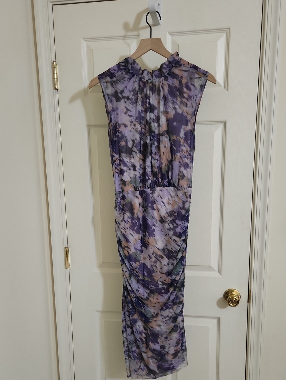 Chico's Sleeveless Purple Lavender Watercolor Maxi Dress
